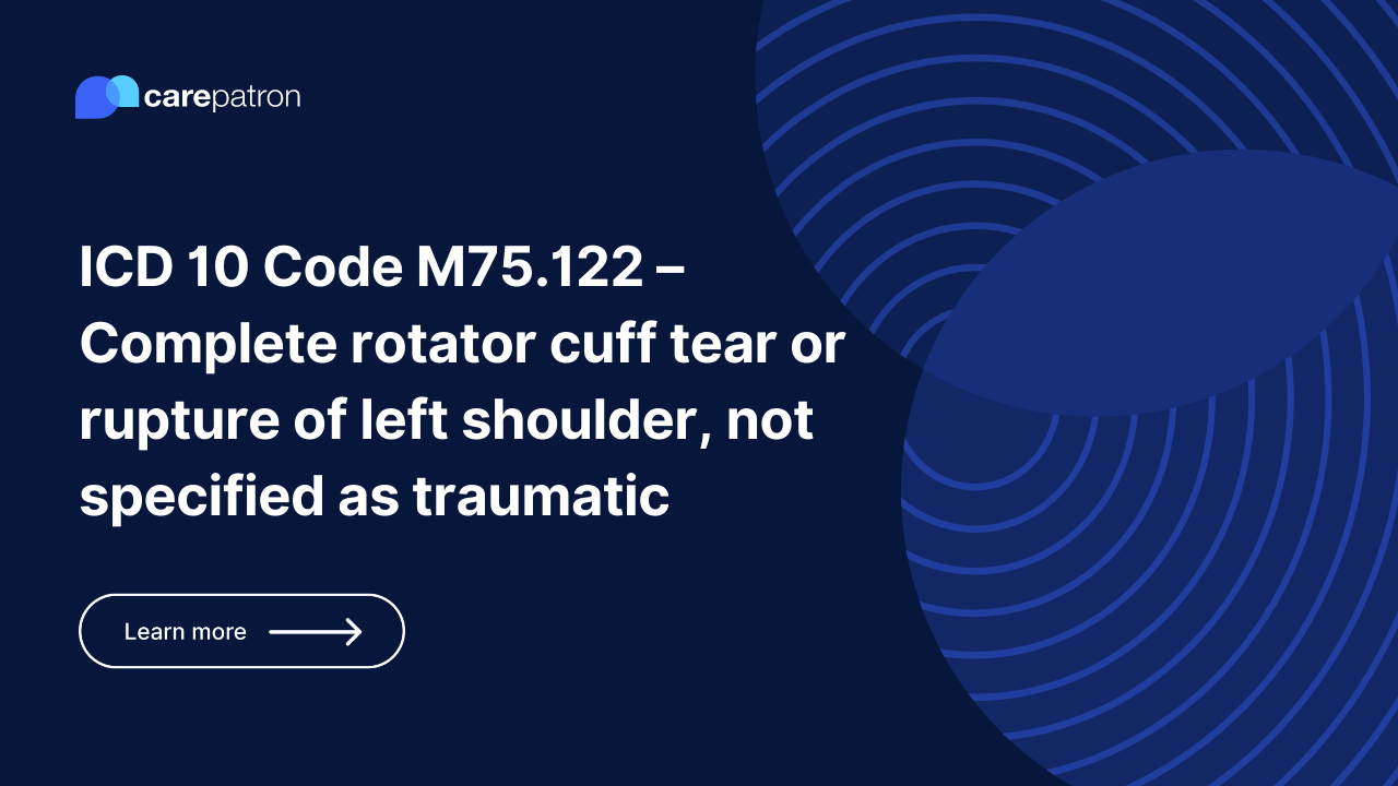 M75.122 Complete rotator cuff tear or rupture of left shoulder, not
